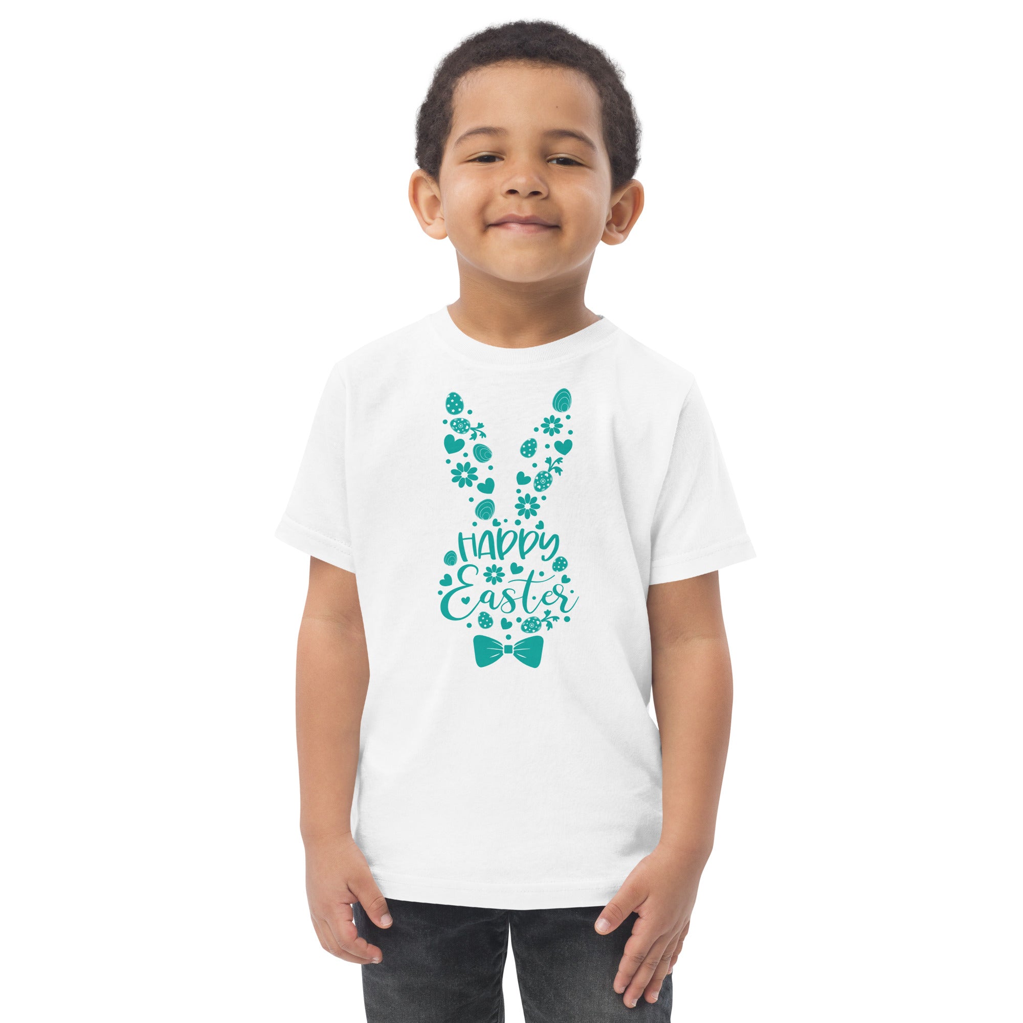 Camiseta de algodon para niños, Blanca, Coleccion pascua, Easter Bunny