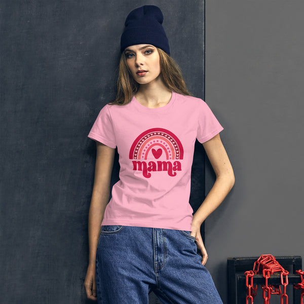 Camiseta de algodon de mujer, Opciones en Blanca o rosada clara, Mama