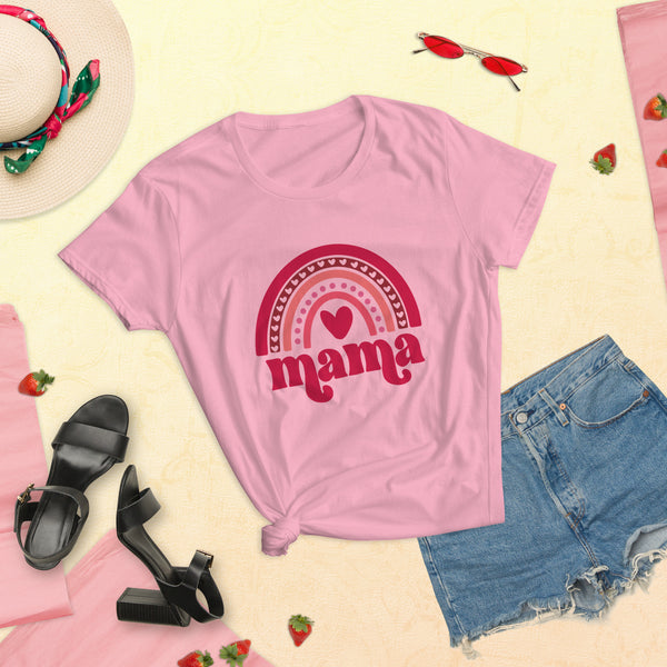 Camiseta de algodon de mujer, Opciones en Blanca o rosada clara, Mama
