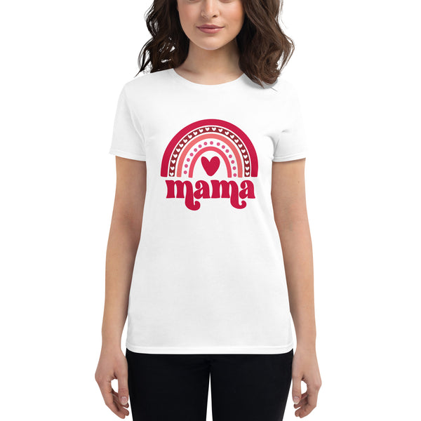 Camiseta de algodon de mujer, Opciones en Blanca o rosada clara, Mama